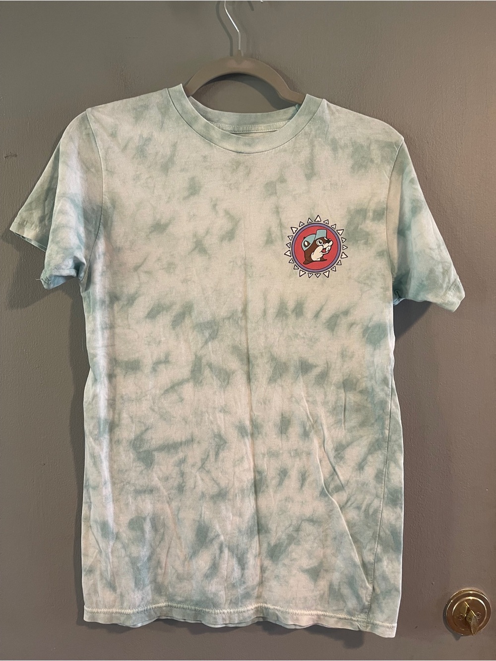 Buc-ees Aztec Starfish Tie Dye T Shirt Graphic Tee Green Casual Retro Beachy S